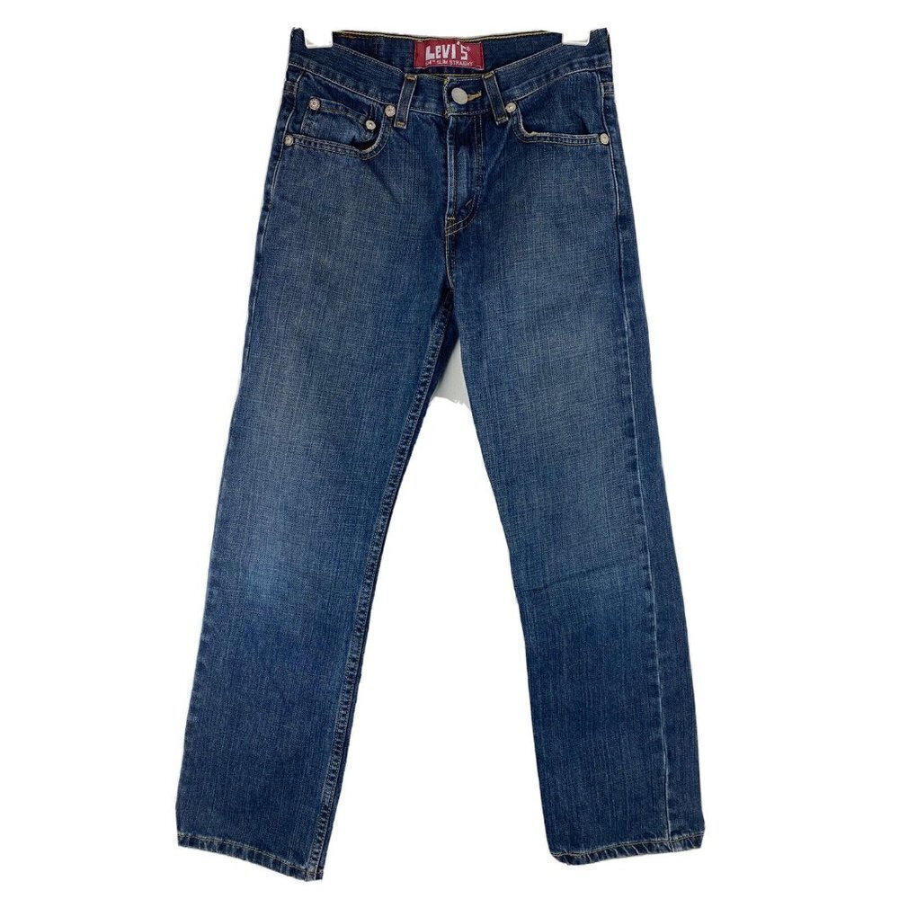 Levi’s Womens 514 Slim Straight Jeans Size 12 Dark Wash Y2K Mid Rise